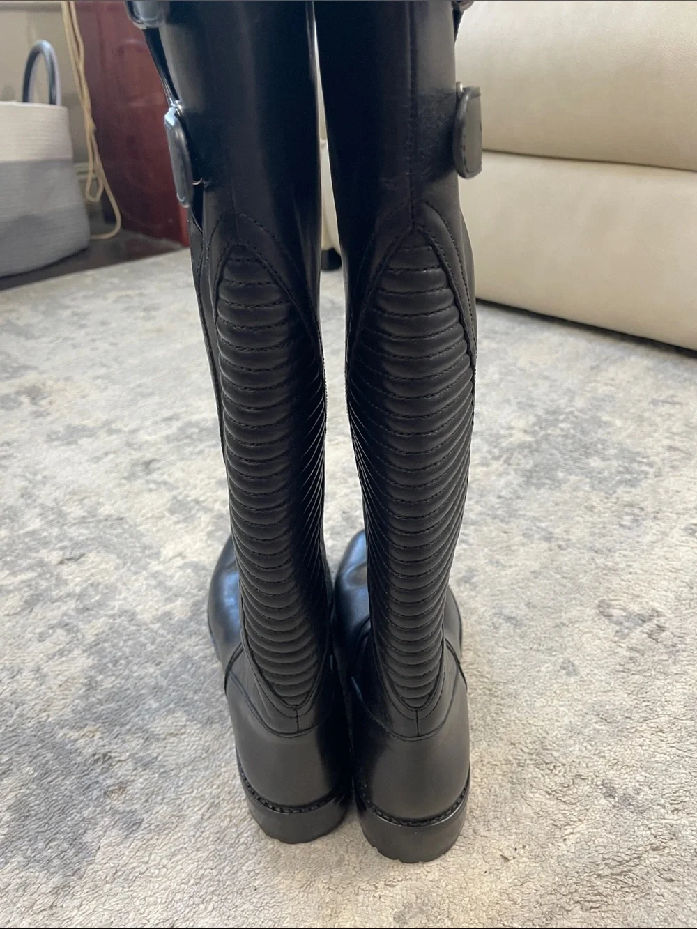 Marc by Marc Jacobs Easy Rider Over The Knee Boots Black Leather Sz 40